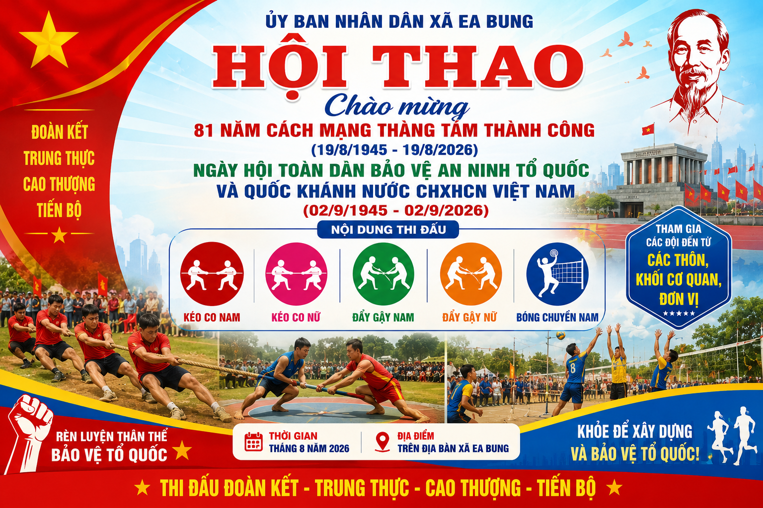 Ea Bung sôi nổi chuẩn bị Hội thao chào mừng các ngày lễ lớn